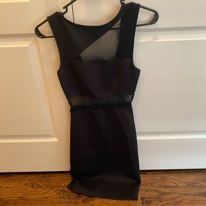 Black Mesh Bodycon Dress